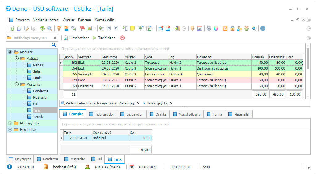 Tibb mərkəzi üçün proqram