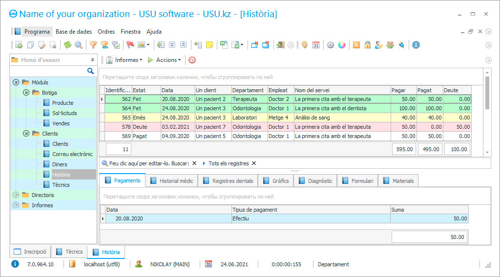 Programa per a centre mèdic
