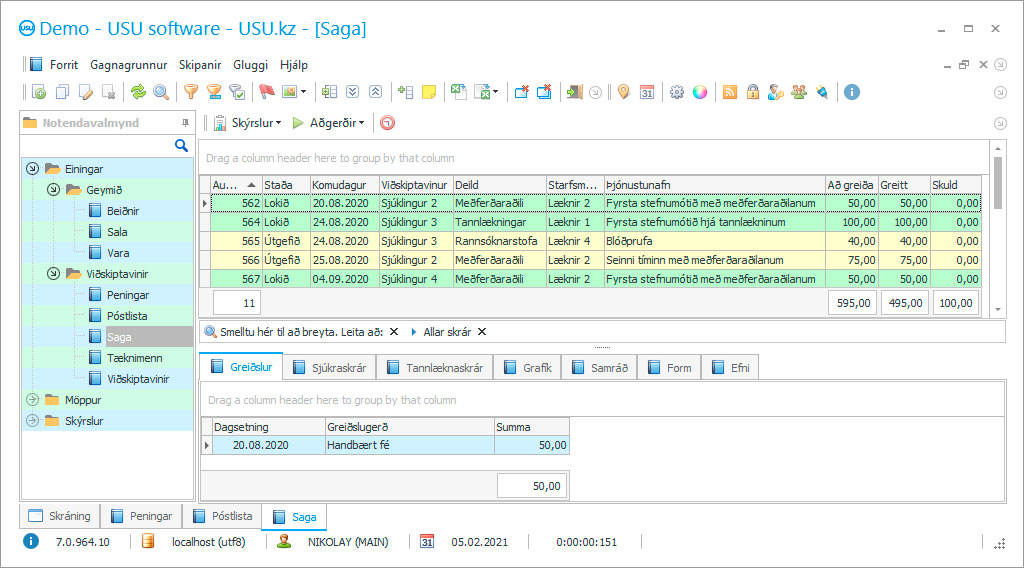 Dagskrá fyrir læknamiðstöð