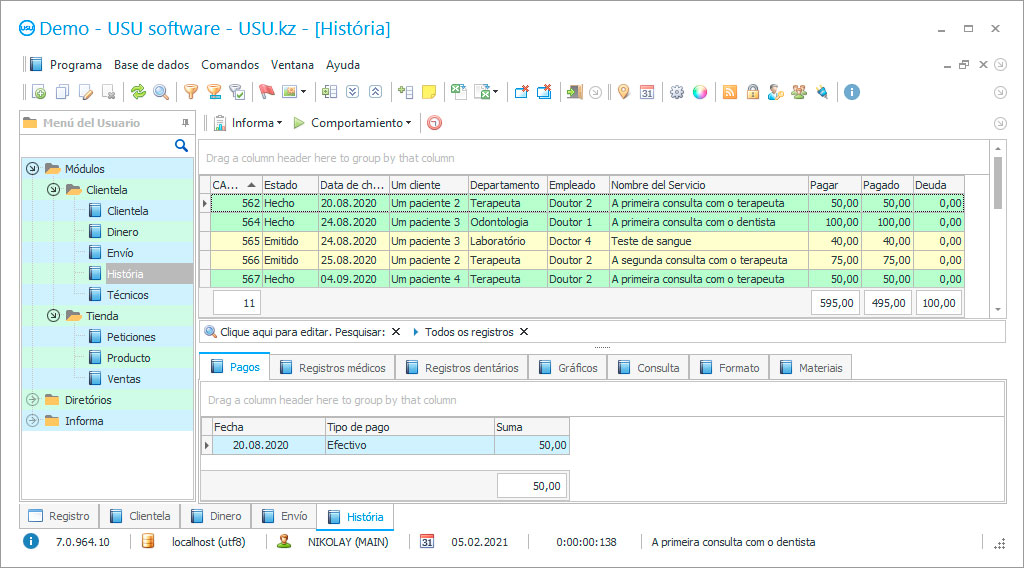 Programa para centro médico