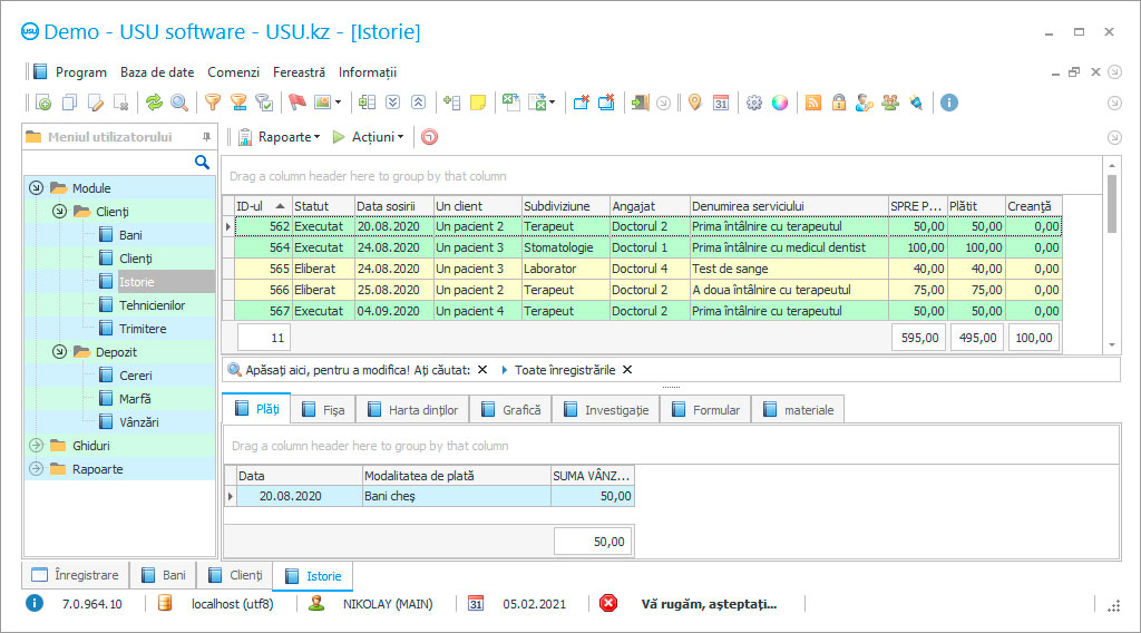 Program pentru centru medical