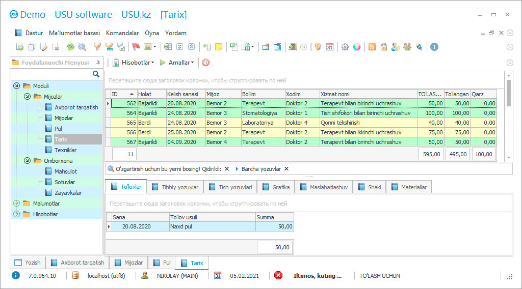 Tibbiy markaz uchun dastur